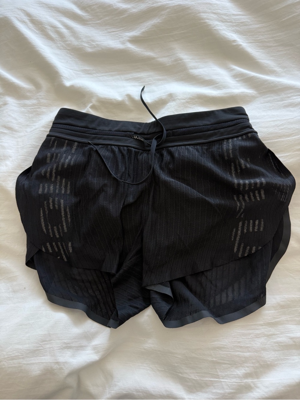 lululemon athletica Black Layered Mesh Athletic Shorts